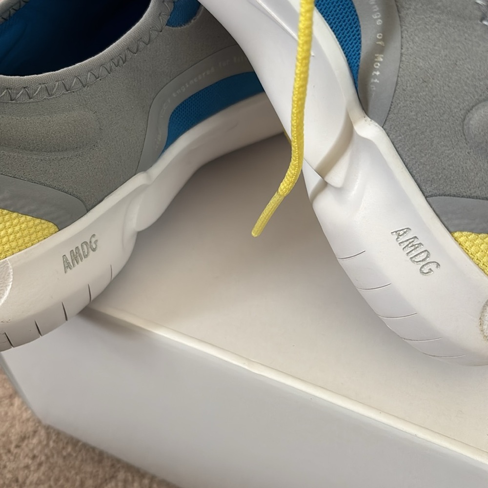 Nike By You Free 3.0 custom Blue and Gray Sneakers with Yellow Accents - Picture 5 of 9
